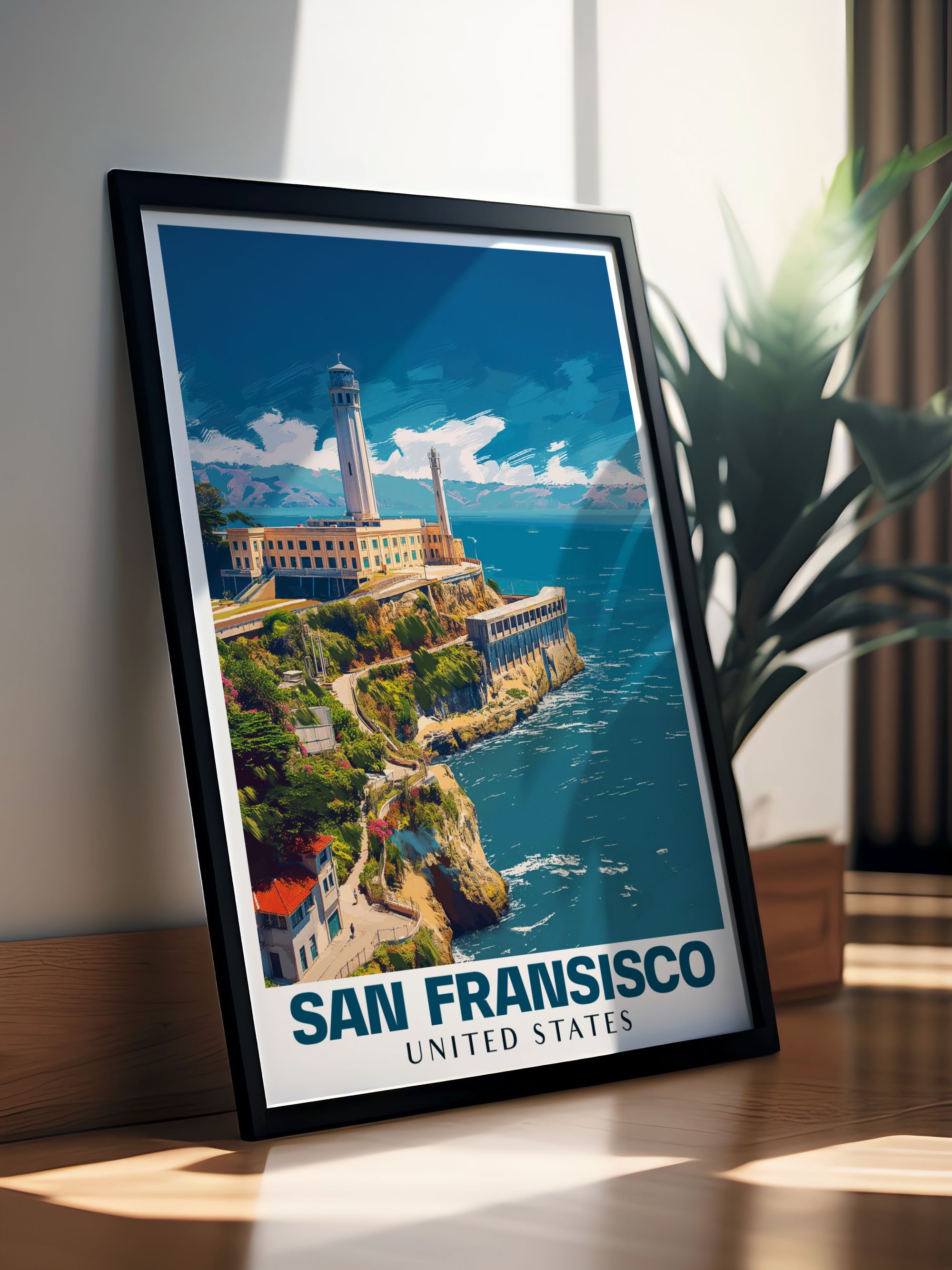 San Fransisco  Framed Prints - Alcatraz Island  Home Decor - California  Living Room Decor