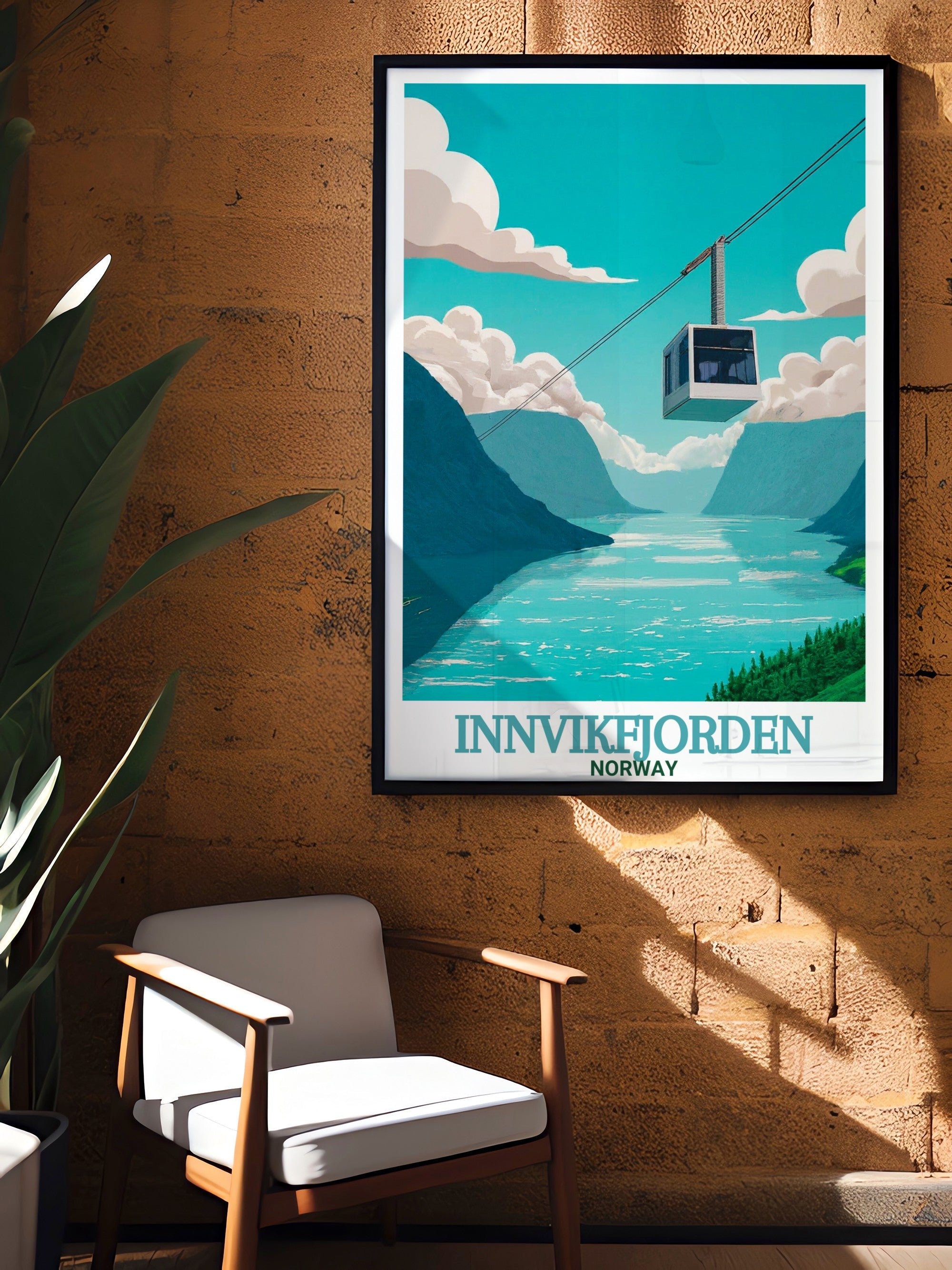 Innvikfjorden Fine Line Art Loen Skylift Elegant Home Decor Norway Stunning Living Room Decor