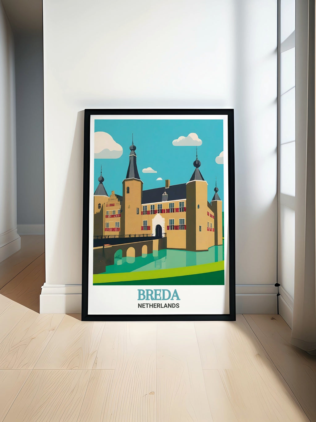Breda Fine Line Travel Posters Breda Castle Ideal Home Decor Netherlands Stunning Living Room Decor