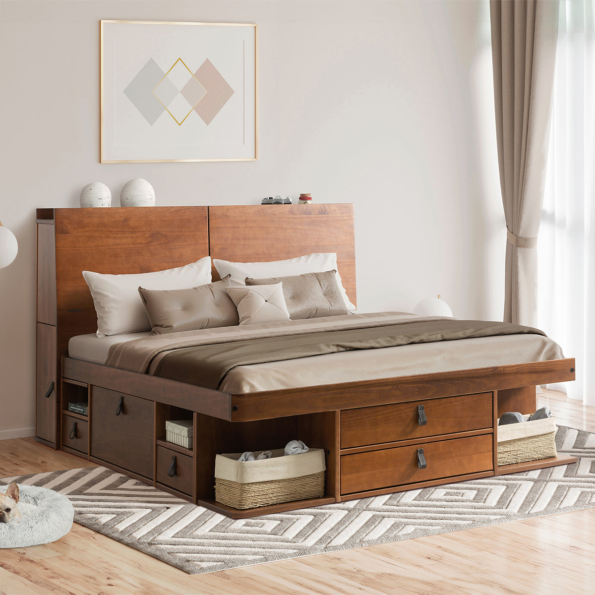 Funktionsbett Bali 180x200 cm - Bett mit Bettkasten und viel Stauraum - Inkl. Lattenrost
