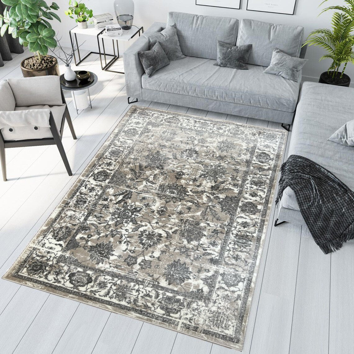 Canvello Area Rugs Premium Rugs for Living Room, Bedroom, Home Dining, Ivory, Grey, Beige