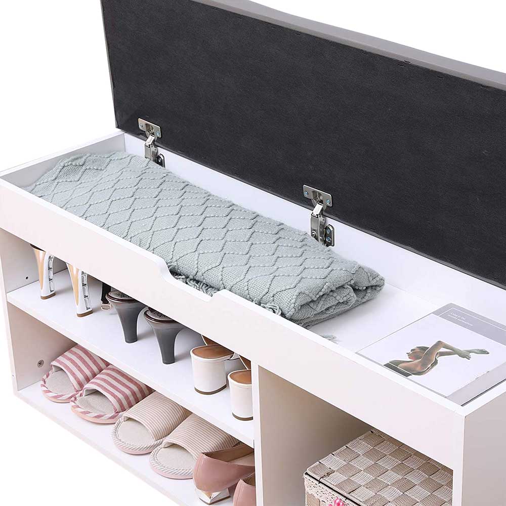 Shoe bench with seat cushion