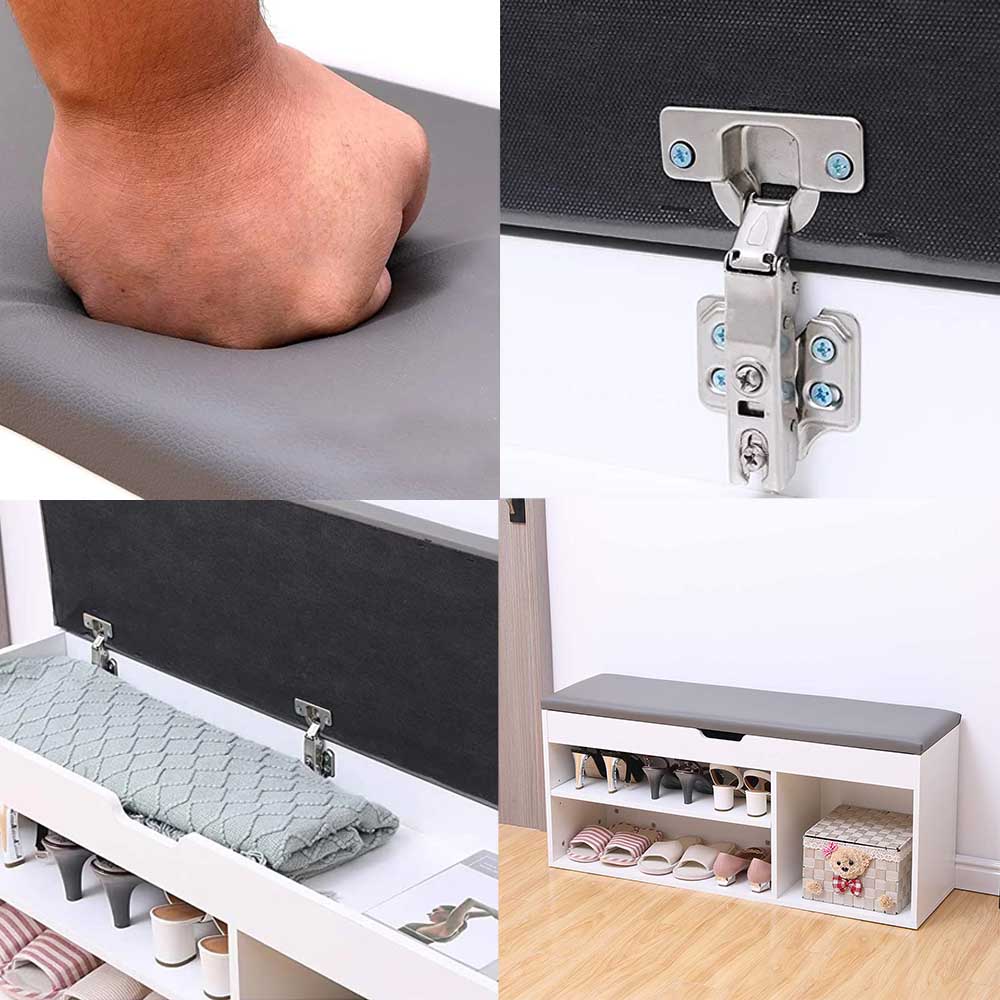 Shoe bench with seat cushion
