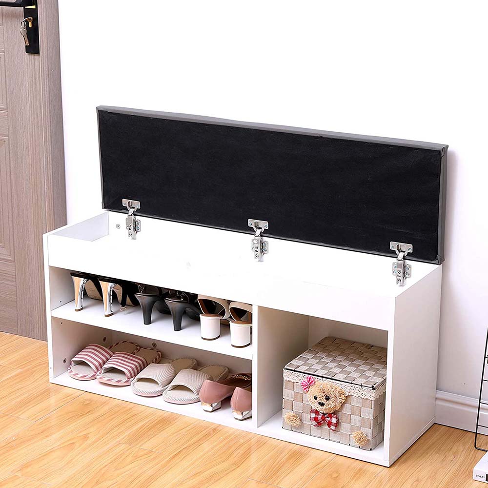 Shoe bench with seat cushion