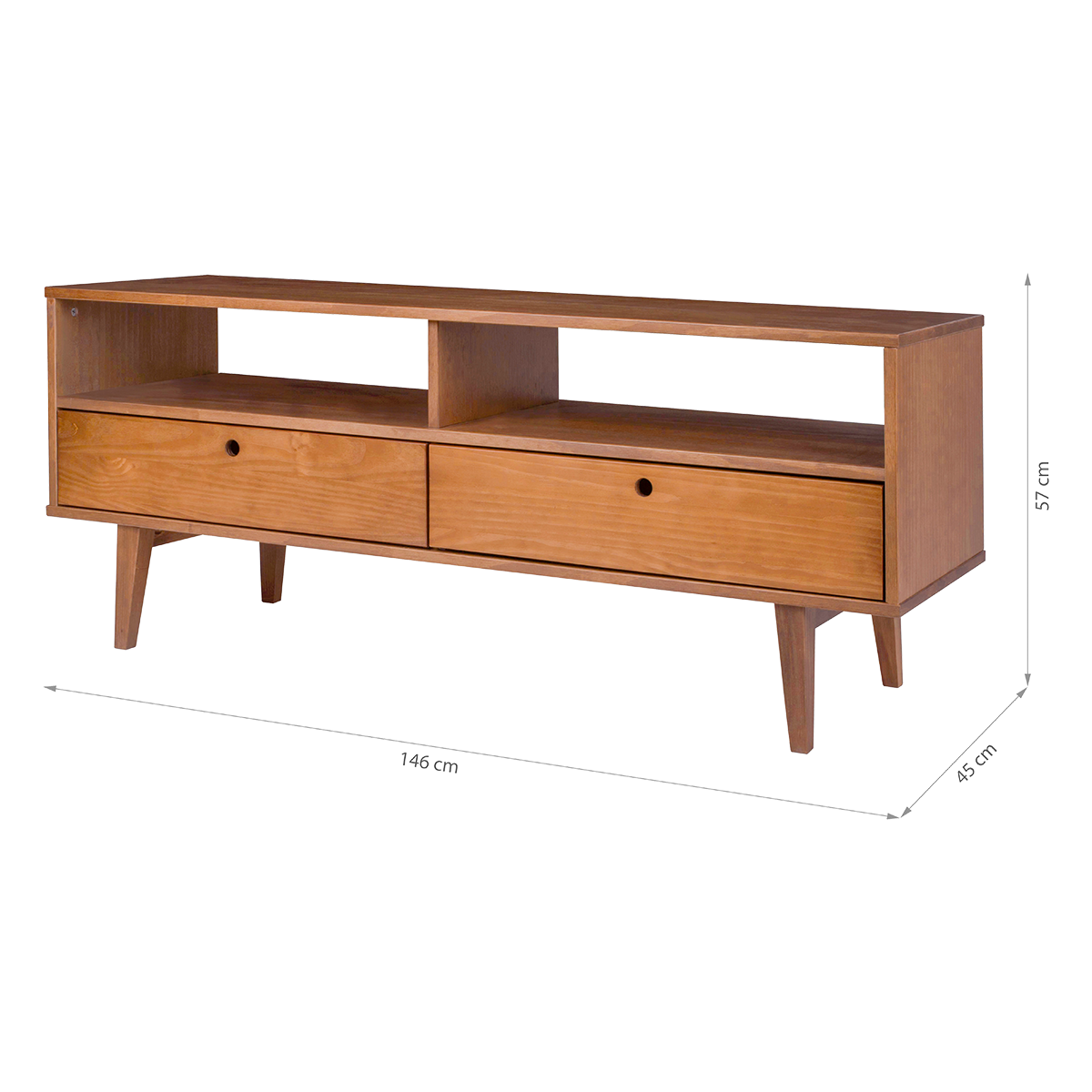 Lowboard Charme - TV Unit with Retro Design