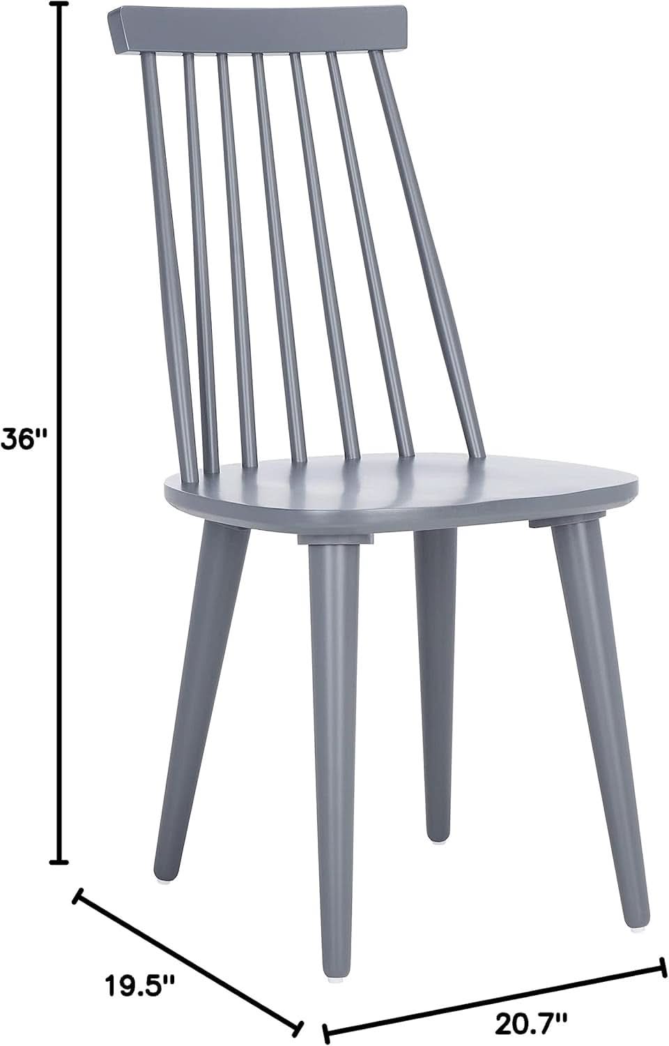 Grey Farmhouse Spindle Side Dining Chairs Set of 2