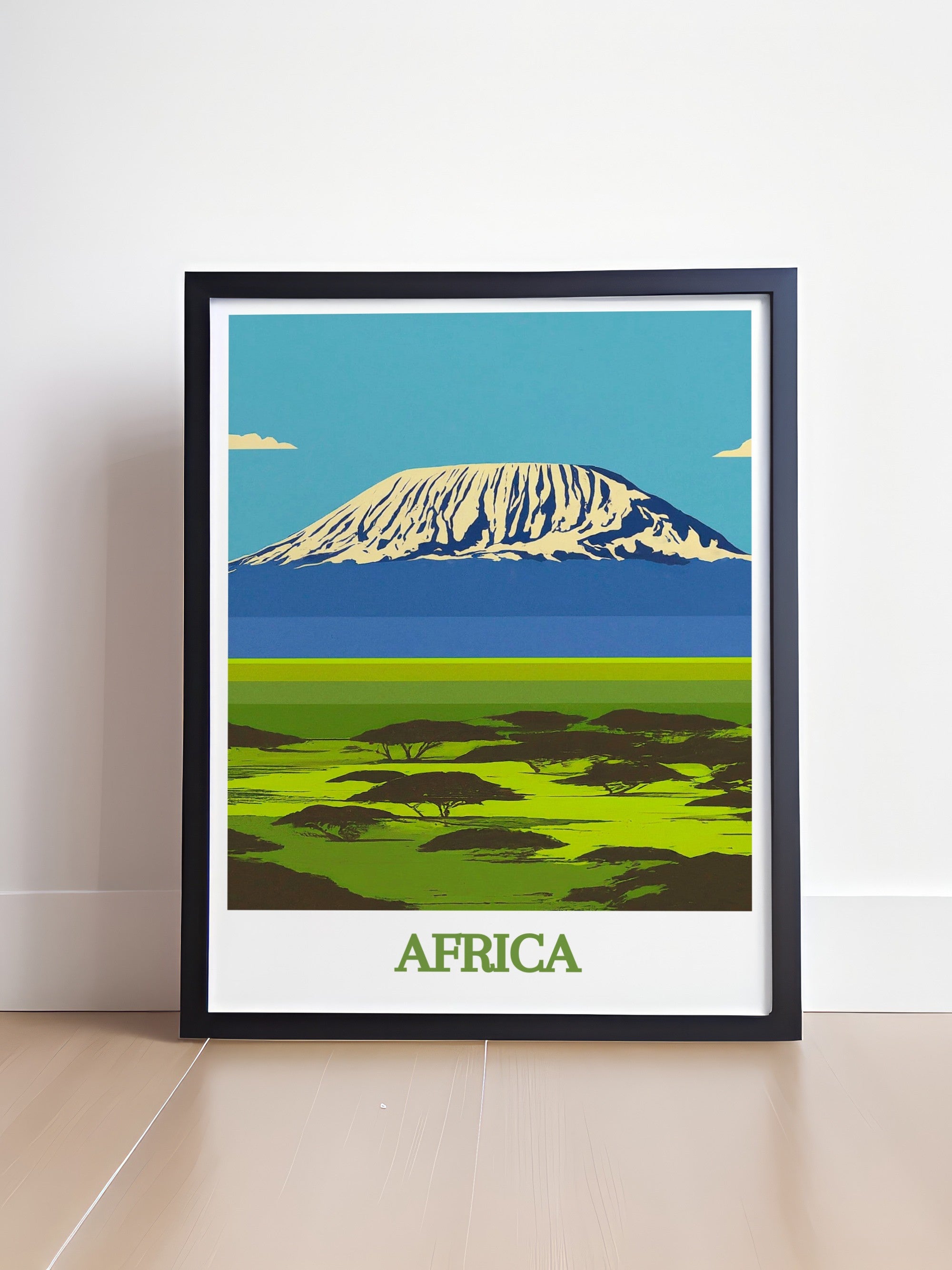Africa Framed Prints - Mount Kilimanjaro Ideal Home Decor - Africa Vintage Living Room Decor
