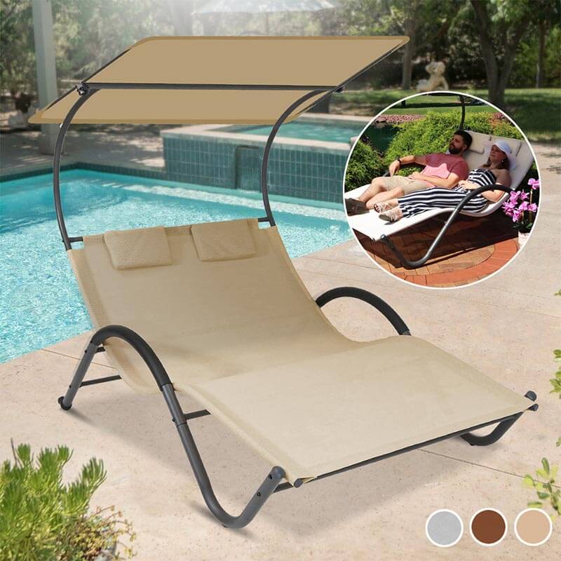 DELUX sun lounger for 2 people in 3 colors - beige