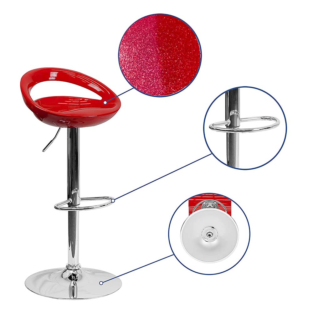 Kitti Bar Stool 2 pcs, available in multiple colours - burgundy