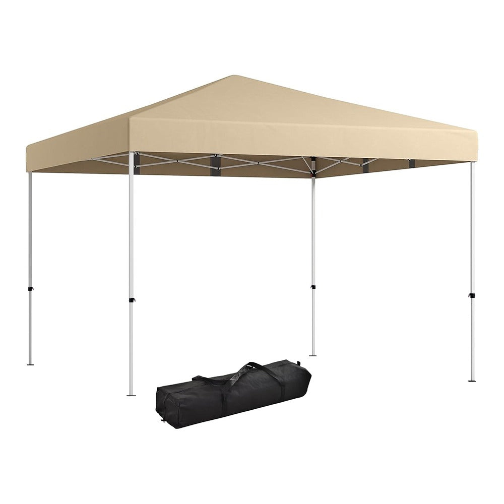 Pavilion with back wall and pockets, 3×3×2.8 m, beige