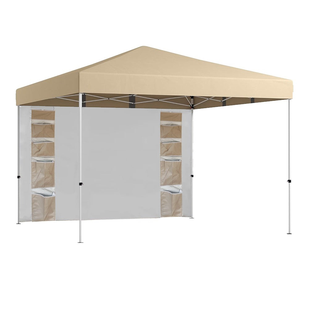 Pavilion with back wall and pockets, 3×3×2.8 m, beige