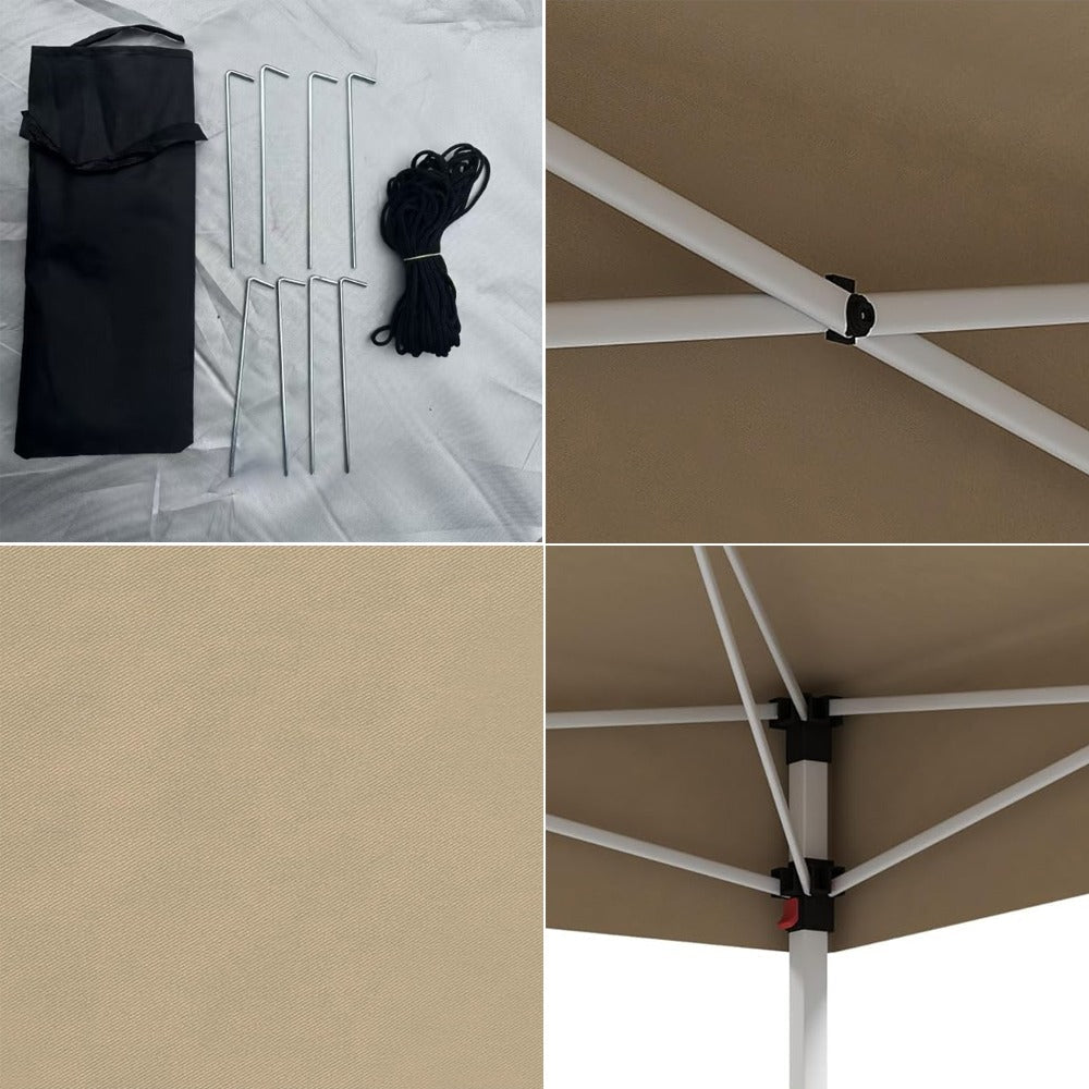 Pavilion cu perete posterior și buzunare, 3×3×2,8 m, bej