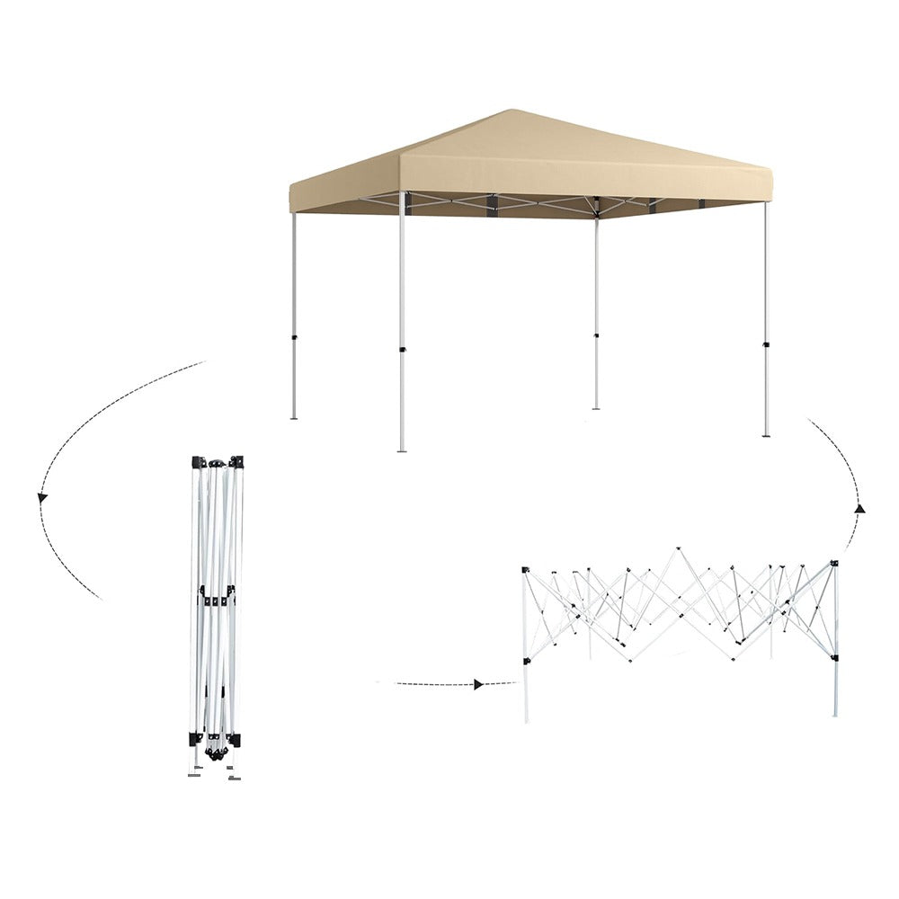 Pavilion cu perete posterior și buzunare, 3×3×2,8 m, bej