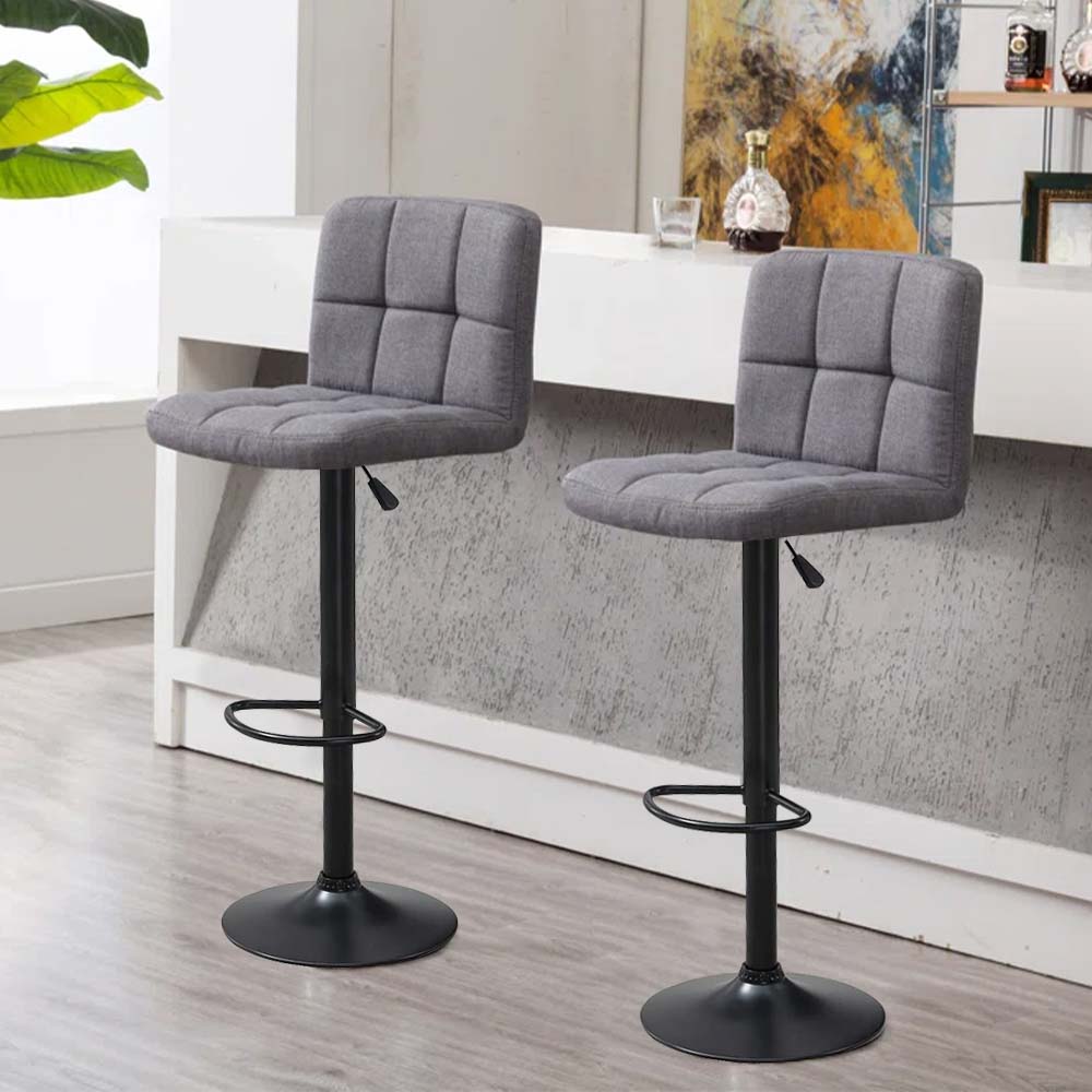 Upholstered bar stools 2 pcs, in several colors-light grey
