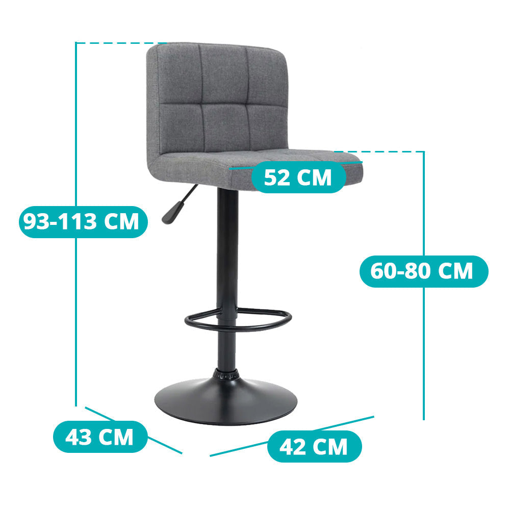 Upholstered bar stools 2 pcs, in several colors-light grey