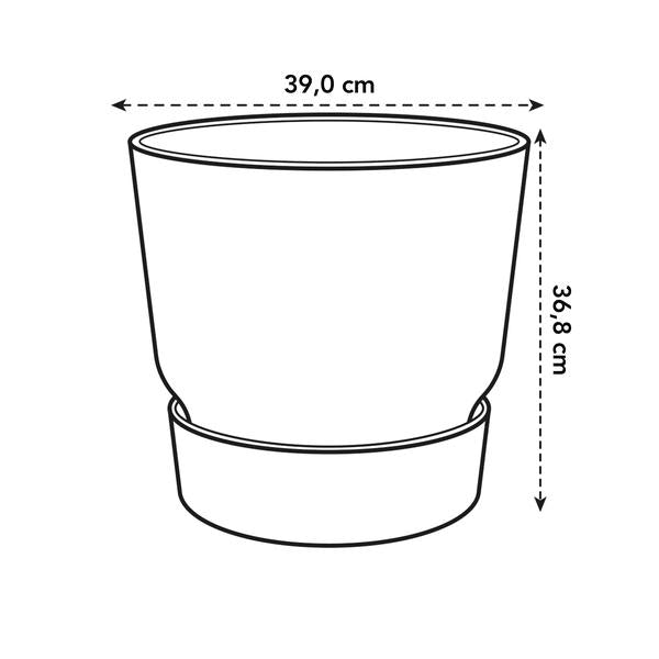 Greenville Plant Pot Black – D39 x H37 – Flower Pot for Indoors & Outdoors – Elegant Planter – Timeless Cachepot for Large Rooms