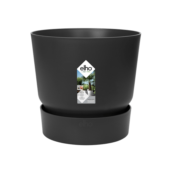 Greenville Pflanztopf Schwarz – D39 x H37 – Blumentopf für Innen & Außen – Elegantes Pflanzgefäß – Zeitloser Übertopf für große Zimmer