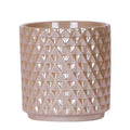 Diamond Pearl Decorative Pot - Sand - Ø9cm - Stone-look Planter - Elegant Decorative Pot for Indoor Plants, Succulents & Cacti