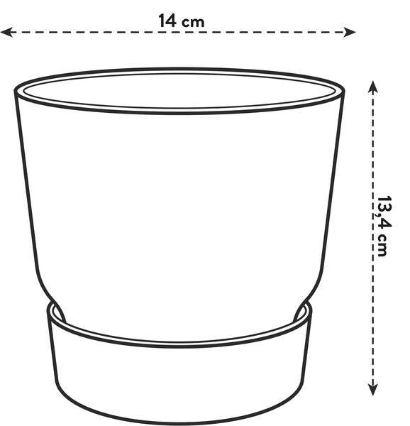 Pot Greenville Round Grey – Flower Pot D14 x H13 – Modern Planter for Indoor & Outdoor – Sustainable & Stylish