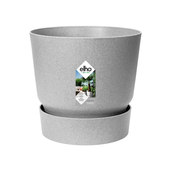 Pot Greenville Round Grey – Flower Pot D14 x H13 – Modern Planter for Indoor & Outdoor – Sustainable & Stylish