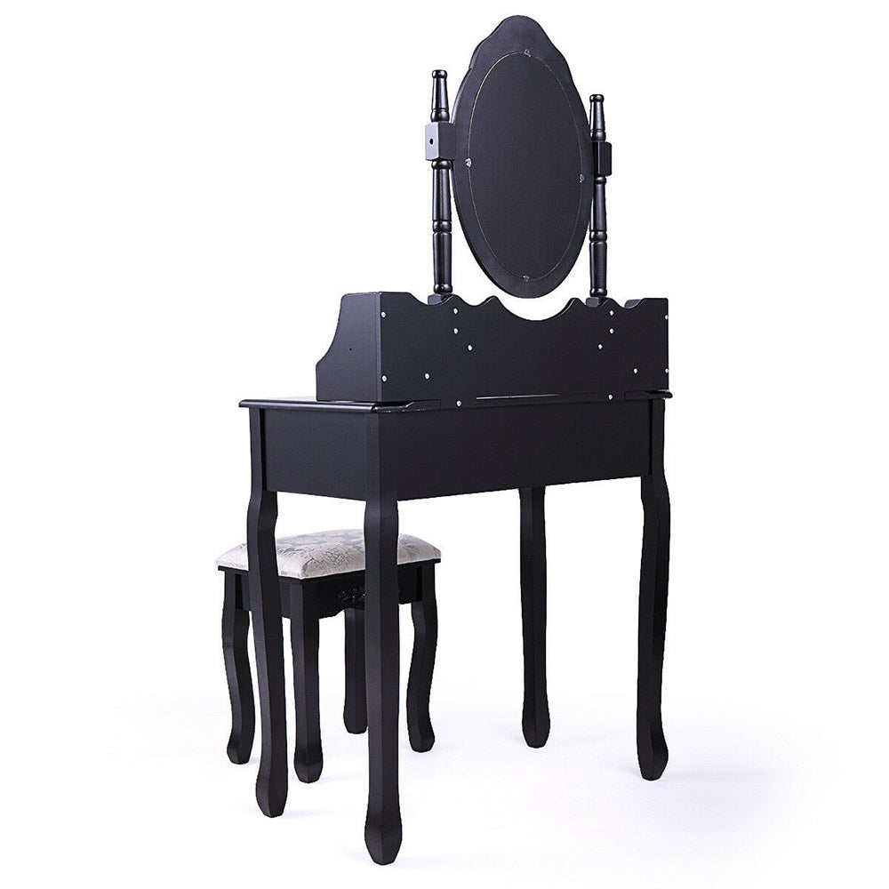 Dressing table with mirror and chair, Rome various colours-black