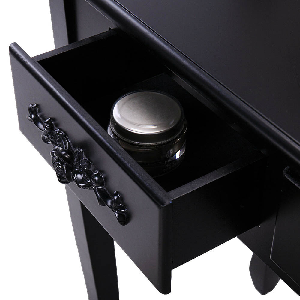 Dressing table with mirror and chair, Rome various colours-black